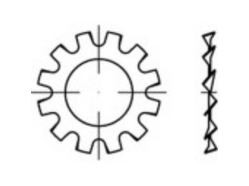 TOOLCRAFT 1067153 Tandskiver Indvendig halkaisija: 6,4 mm DIN 6797 Rustfrit stål 1000 stk