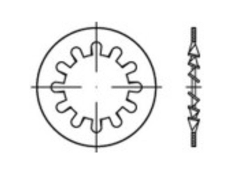 TOOLCRAFT 1067163 Tandskiver Indvendig halkaisija: 10,5 mm DIN 6797 Rustfrit stål 1000 stk
