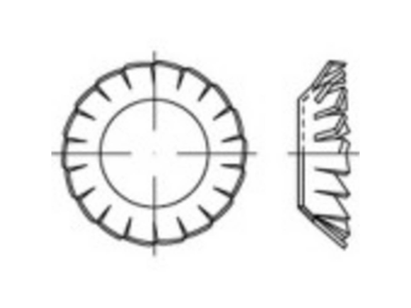 TOOLCRAFT 1067184 Stjernefjederskive Indvendig diameter: 6.4 mm DIN 6798 Rustfrit stål 1000 stk