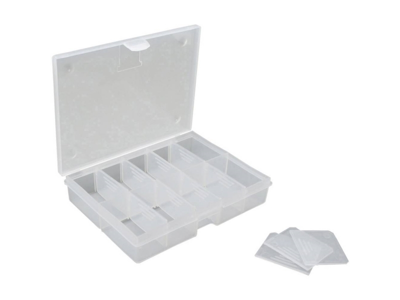 VISO Sortimentsæske (L x B x H) 130 x 100 x 30 mm Antal fag: 10 Box Indhold 1 stk