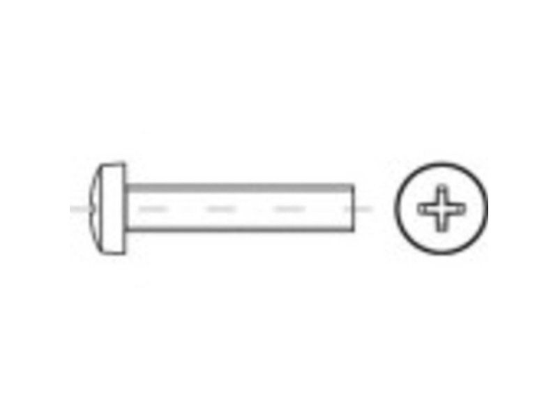 Toolcraft 1068815 Skruv Med Slitsad Skalle M4 12 Mm Philips Din 7985 Rostfritt Stål A4 1000 St