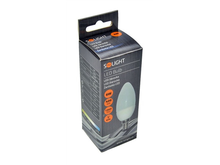 Solight Led Bulb, Candle, 6W, E14, 3000K, 510Lm