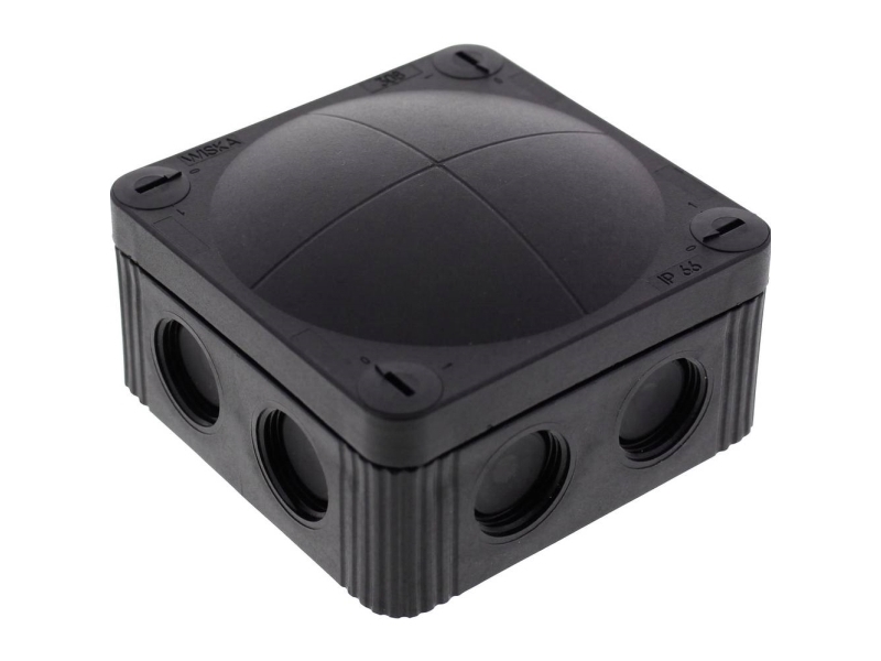 Wiska COMBI 308/5/S Forgreningskasse (L x B x H) 85 x 85 x 51 mm Sort (RAL 9005) IP66/IP67 1 stk