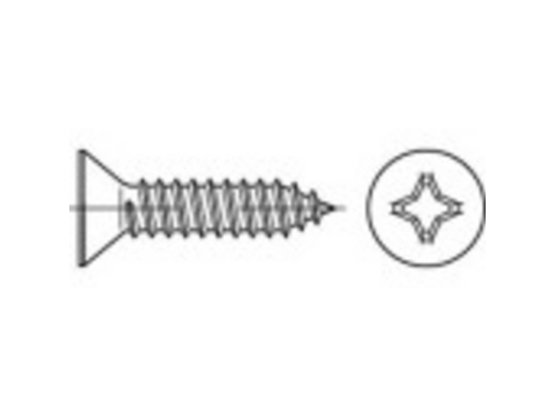 Toolcraft 1068231 Skruv Med Försankt Slits 3 5 Mm 13 Mm Kryssning Philips Din 7982 Rostfritt Stål A2 1000 St