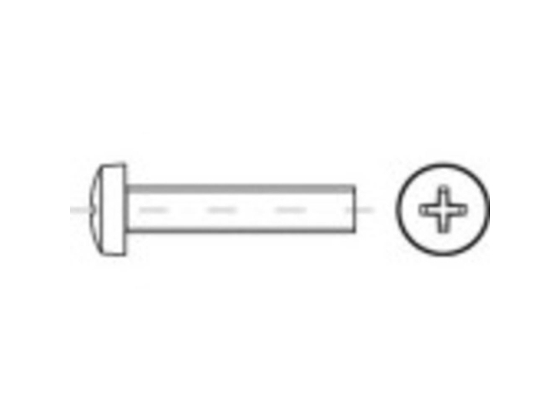 Toolcraft 1068588 Linseskruer M10 55 Mm Krydskærv Philips Din 7985 Rustfrit Stål A2 100 Stk