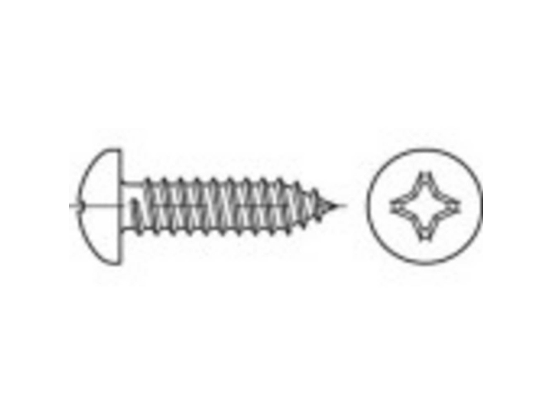 Toolcraft 1068089 Linsskruvar Med Tandning 4 2 Mm 50 Mm Kryssning Philips Din 7981 Rostfritt Stål A2 500 St