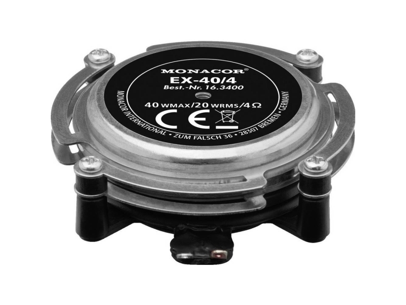 Monacor Ex-40/4 Körperschall-Lautsprecher 40 W 4 Ω Metall, Schwarz 1 St. 4007754253726 - Image 3
