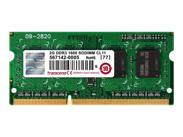 Transcend Ddr3 Modul 2 Gb So Dimm 204 Pin 1600 Mhz / Pc3 12800 Cl11 1.5 V Ej Buffrad Icke Ecc För Dell Latitude E6540 E7440 Hp