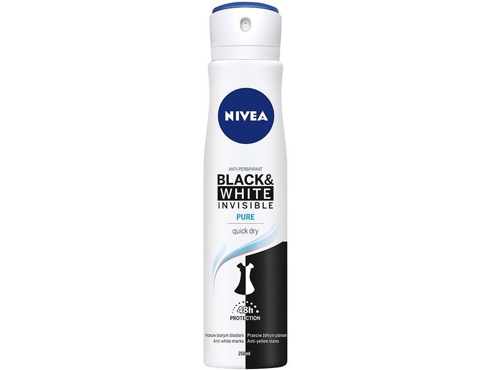 Nivea Black & White Invisible Pure Antiperspirant Spray For Women 250Ml