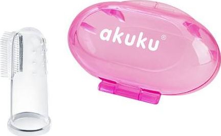 AKUKU A0265 silikon-tandborste i fodral rosa AKUKU A0265 silikon-tandborste i fodral rosa