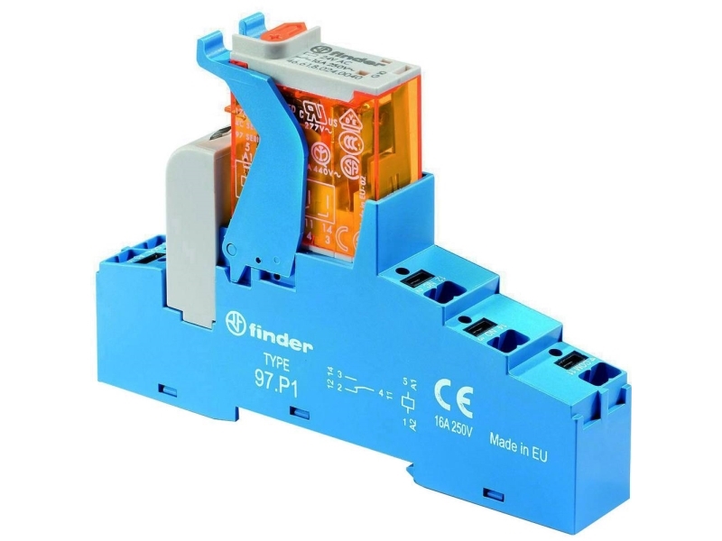 Finder 4C.P1.9.024.0050 LED-portin komponentti Nimellisjännite: 24 V/DC Katkaisuvirta (max.): 16 A 1 x kytkentäkosketin Lokero 10 kpl