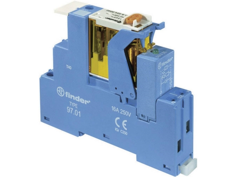 Finder 4C.02.8.024.0060 Relækomponent Nominel spænding: 24 V/AC Brydestrøm (max.): 8 A 2 x omskifter Tray 1 stk