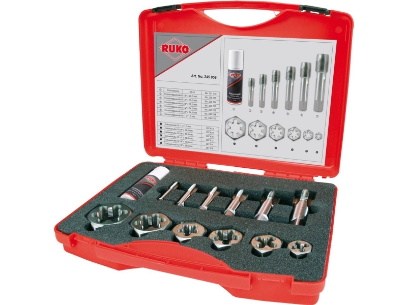 RUKO 245059 Maskine-gevindbor-sæt 13 dele 1 Set