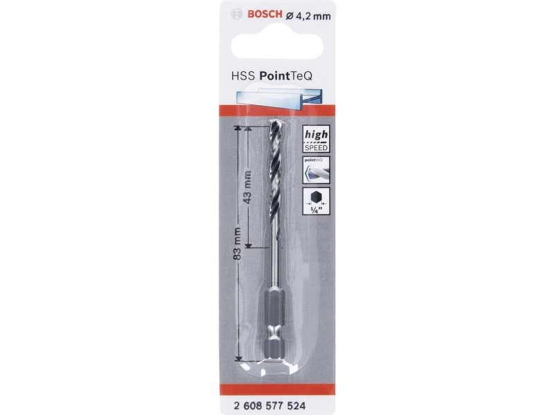 Bosch Accessories 2608577524 PointTeQ 1 stk. Spiralbor Metal 4.2 mm