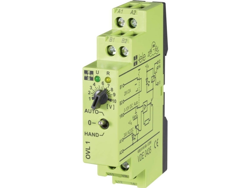 Tele Ovl1 24 V/Ac/Dc 0 - 10 V Koblingsrelæ 24 V/Dc, 24 V/Ac 5 A 1 X Skiftekontakt 1 Stk