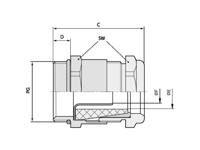 Lapp 52010400 Kabelforskruning Pg9 Messing Messing 25 Stk