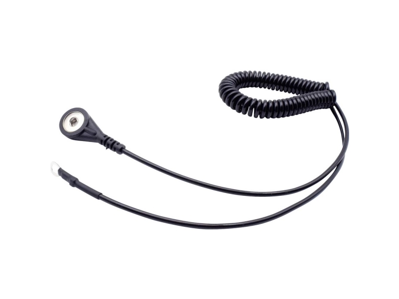 Quadrios ESD-jordingskabel 1.80 m Trykknap, 4 mm, Ringkabelsko-tilslutning