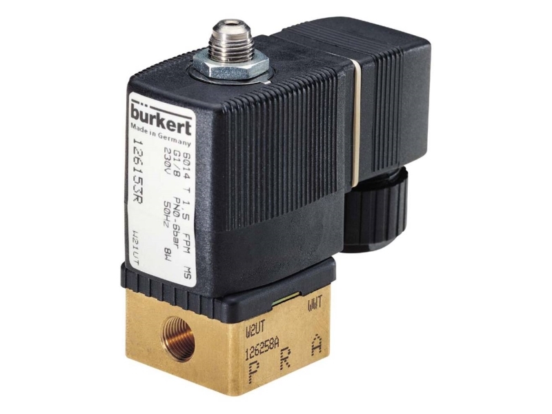 Bürkert Direkte styret ventil 125360 6014 230 V/AC Kabinetmateriale Messing Forseglingsmateriale FKM 1 stk