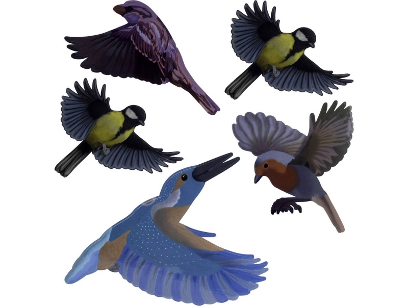 Gardigo Stickers Native Birds Vinduesdekoration fuglebillede påklæbes Funktionstype Afskrækning 1 stk