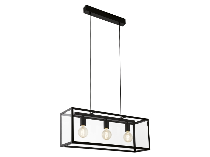 Eglo Charterhouse Langbord 3L Sort/Klar