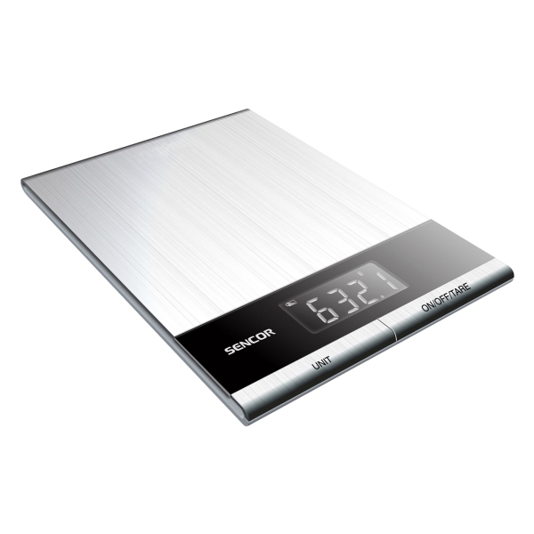 Sencor SKS 5305, Elektronisk køkkenvægt, 5 kg, 1 g, Rustfrit stål, 4-sensor, LCD