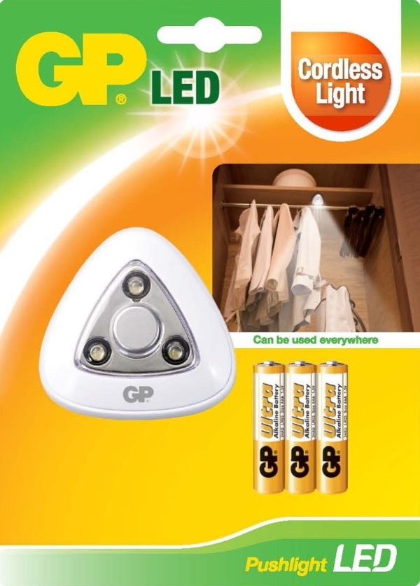 GP Lighting 810PUSHLIGHT, Hvid, Opbevaringsrum, LED, Batteri, 67 mm, 67 mm
