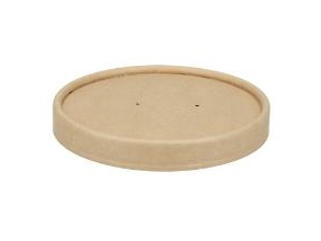 Paplåg Verive Ø96 mm til soup-to-go bæger pap/PLA Brun,25 stk/ps - (25 stk.)