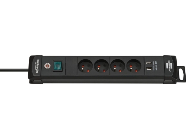 Power Strip Brennenstuhl Premium-Line Power Strip With Usb 4-Sockets Black 1.8M H05vv-F 3G1.5 1951144602