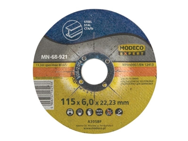 Modeco Convex Grinding Wheel For Metal Grinding 125Mm 25Pcs. - Mn-68-922