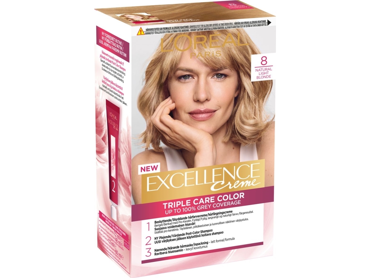 Loreal Paris Excellence Crème Triple Care Color 8 Natural Light B