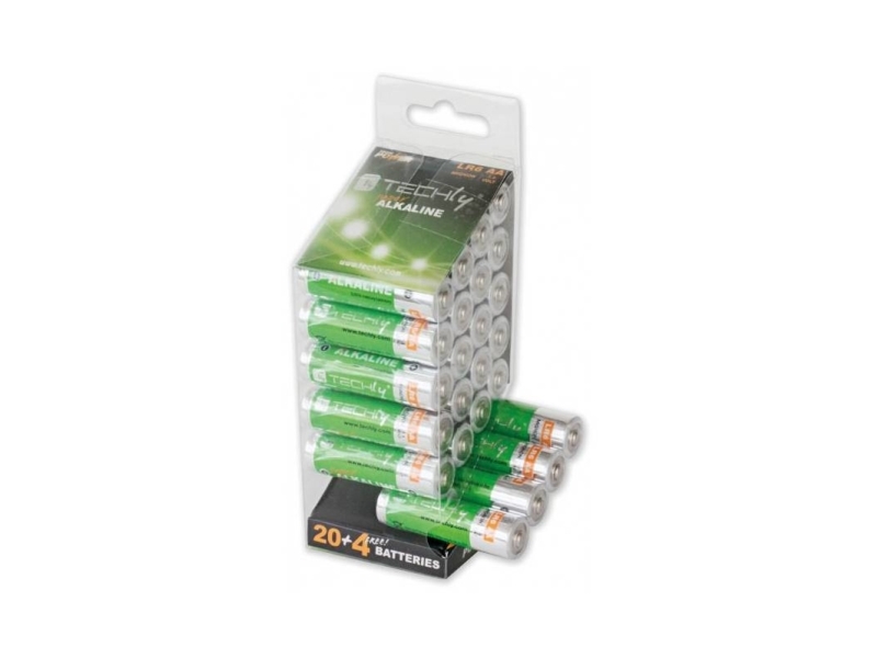 Techly Lr06 Aa 1.5V, Einwegbatterie, Aa, Alkali, 1,5 V, 24 Stück(E), Mehrfarbig