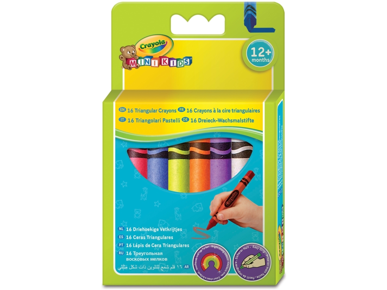 Crayola 52-016T, 16 Stück(E), Multi, Mehrfarbig, Dreieck, Wachs, 1 Jahr(E)