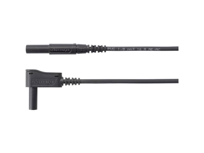 Schützinger MSWFK A341 / 1 / 150 / SW Prøveledning [Stik 4 mm - Stik 4 mm] 150.00 cm Sort