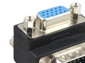 Inline Vga Adapter 90° Winkel 15Pol Stecker/Buchse, Vga (D-Sub) Hd Female, Vga, Schwarz