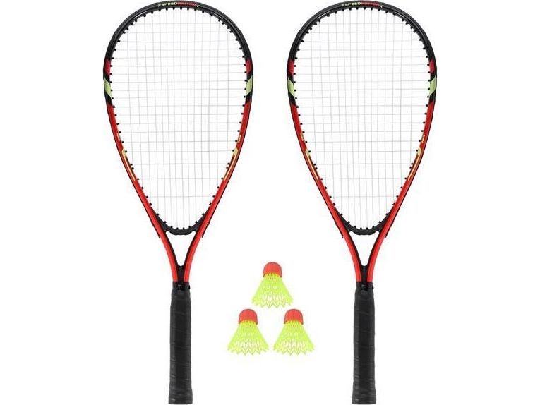 Nils Extreme Nrs001 Speedminton-Set: 2 Schläger + Federbälle + Tasche (Rot Nils)