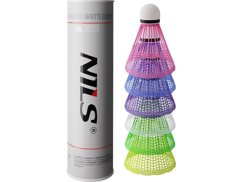 Nils Extreme NBL6026 fjädrar i nylon, multicolor, 6 st. | Sport & Träning - Sportutrustning - Badminton | GameStuff