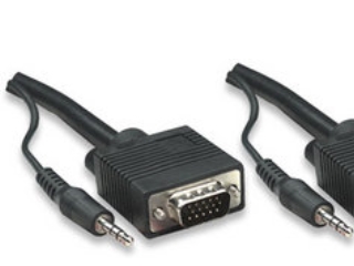 Manhattan 10M Svga Audio Cable, 10 M, Vga (D-Sub) + 3.5Mm, Vga (D-Sub) + 3.5Mm, Nickel, Schwarz, Männlich/Männlich