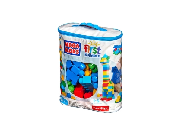 MEGA BLOKS First Builders Stor pose med byggeklodser, Byggesæt, 1 År, Plast, 80 stk, 1,37 kg