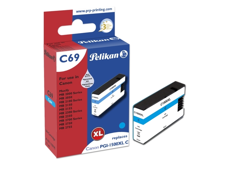 Pelikan C69 Cyan, Højt (Xl) Udbytte, Pigmentbaseret Blæk, 1440 Sider, 1 Stk, Enkelt Pakke