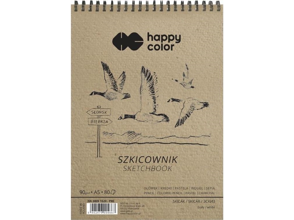 Spiral Notesbog A5/80K Birds Happy Color |