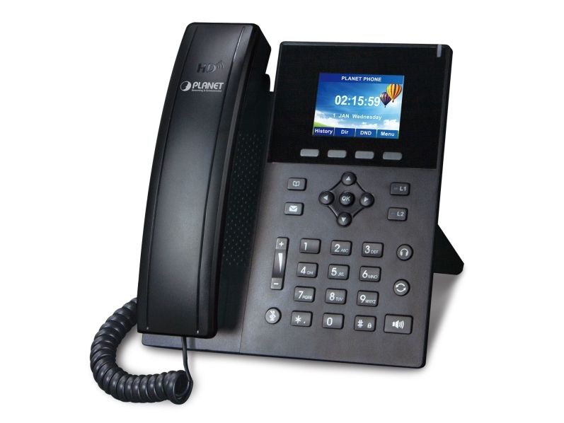 Planet High Definition Color Poe, Schwarz, Kabelgebundenes Mobilteil, 6 Zeilen, 1000 Eintragungen, Lcd, 7,11 Cm (2.8 Zoll)