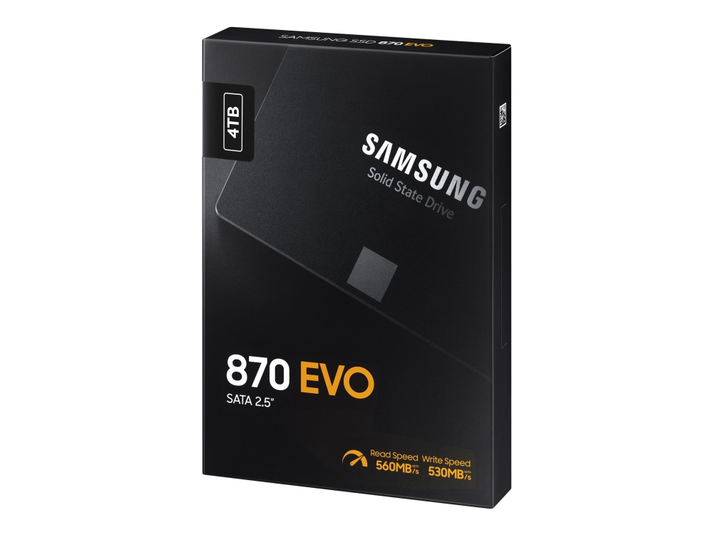 Samsung 870 EVO MZ-77E4T0B - SSD - krypterat - 4 TB - inbyggd - 2.5 - SATA 6Gb/s - buffert: 4 GB - 256 bitars AES - TCG Opal Encryption | Datorkomponenter - Hårddisk & Lagring - SSD | GameStuff