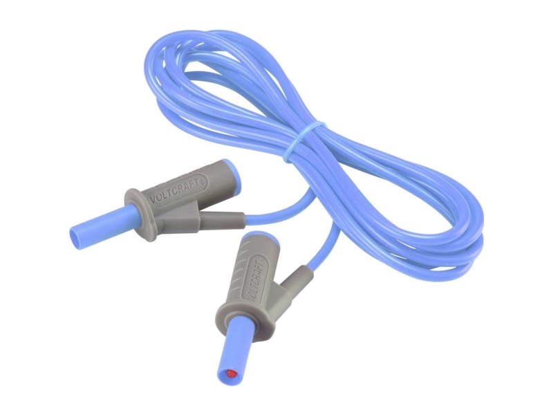 VOLTCRAFT MSB-501 Sikkerhedsprøveledning Lamelstik 4 mm Lamelstik 4 mm 2.00 m Blå 1 stk