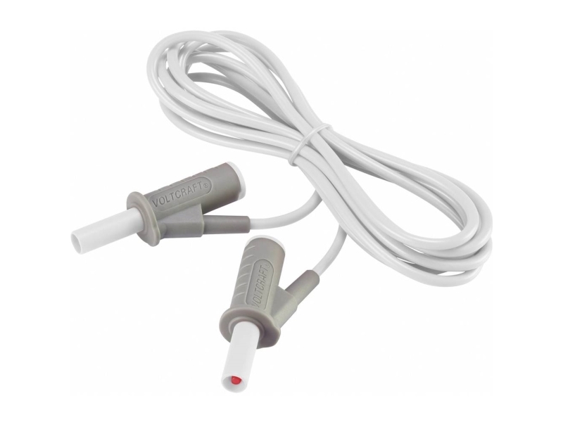 VOLTCRAFT MSB-501 Sikkerhedsprøveledning Lamelstik 4 mm Lamelstik 4 mm 2.00 m Hvid 1 stk