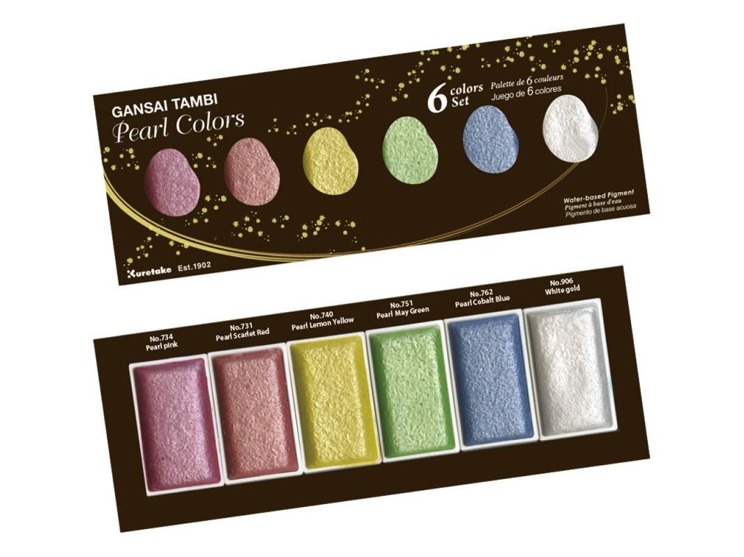 GANSAI TAMBI PEARL COLORS 6 colors set | Skola & Hobby - Konstmaterial - Akvareller och vattenfärger | GameStuff