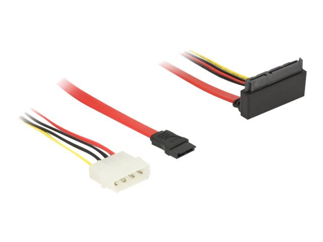 Delock 85514, 0,3 M, 1 X Molex 4 Pin, 1 X Sata 22 Pin, 1 X Sata 7 Pin, Stecker/Buchse, Mehrfarbig, 26/18