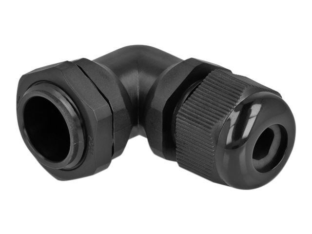 Delock Kabelverschraubung 90° Gewinkelt Pg11 Schwarz, Schwarz, Kunststoff, 1 Stück(E), Abgewinkelt, Pg11, 8 Mm
