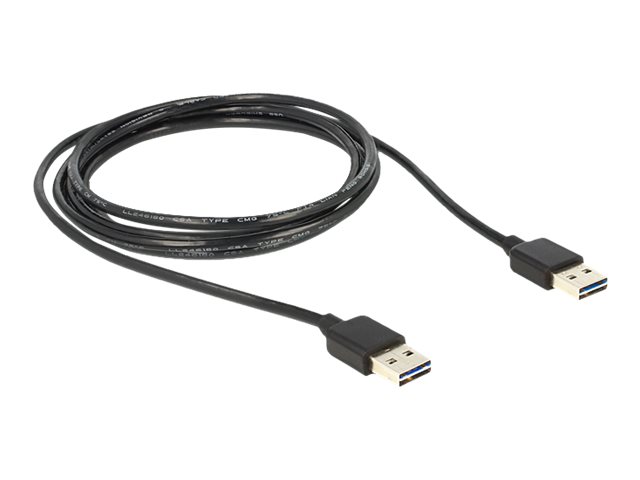 Delock Easy-Usb - Usb-Kabel - Usb (Han) Omvendelig Til Usb (Hun) Omvendelig - Usb 2.0 - 2 M - Sort