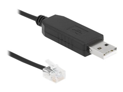 Delock Adapterkabel Usb Typ-A Zu Seriell Rs-232 Rj12 Mit Esd Schutz Apc 2 M, Rj-12, Usb 2.0 Type-A, 2 M, Schwarz