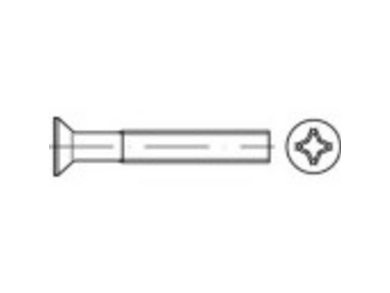 Toolcraft To 5431668 Sanksankta Skruvar M2 10 Mm Kryssade Philips Iso 7046 Stål Galvaniserat 200 St